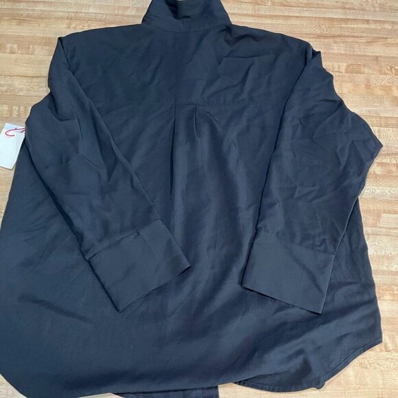Open Edit Relaxed Fit Black Button-Up Shirt – Size Large – NWT - Picture 3 of 4